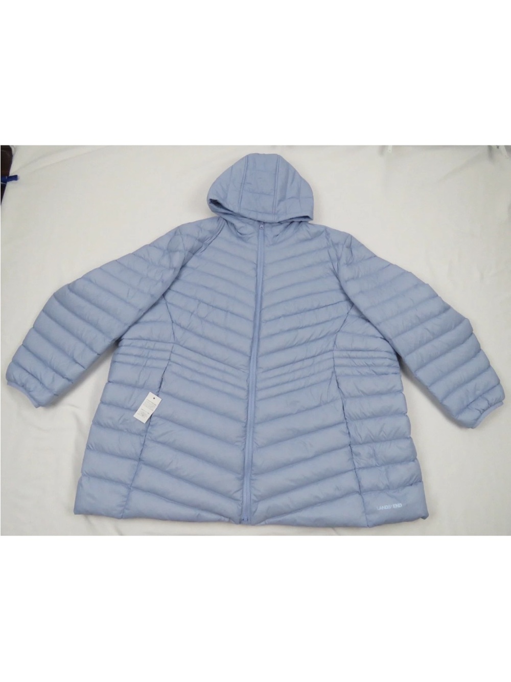 NWT Lands End Quilted Down Ultralight Packable Hooded Full Zip Puffer Jacket 3X